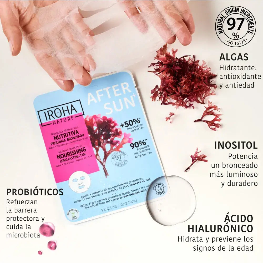 Iroha Nature Natürliche Extrakte Aftersun Pflegende Gesichtsmaske, 20 Ml