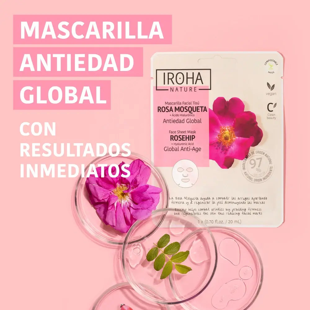 Iroha Nature Natürliche Extrakte Global Anti-Aging Gesichtsmaske, 20 Ml