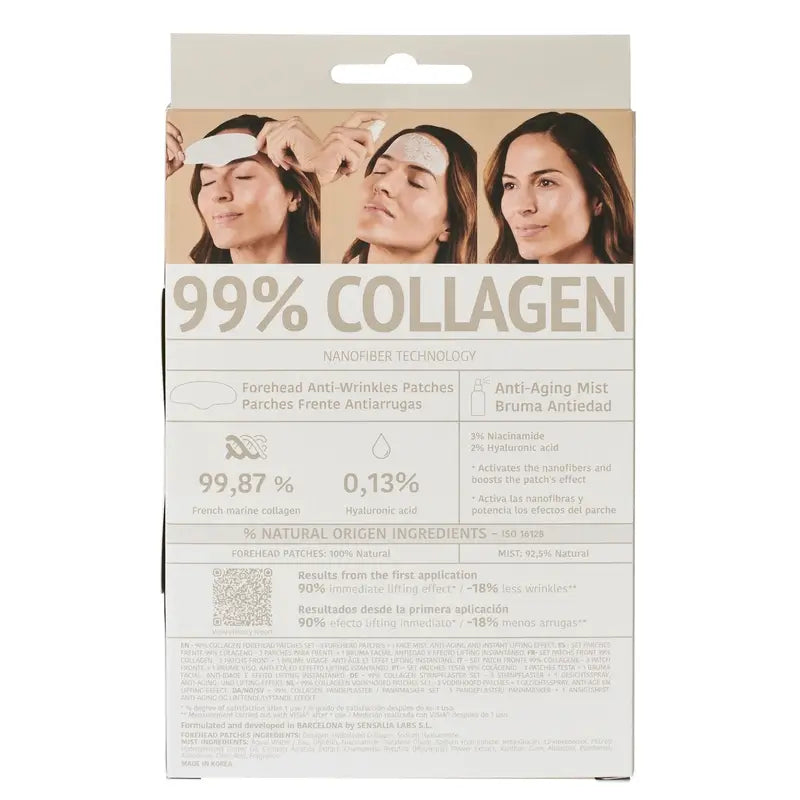 Iroha Nature Stirnpflaster 99% Kollagen (3 Stück + 1 Nebel) , 3 Paar