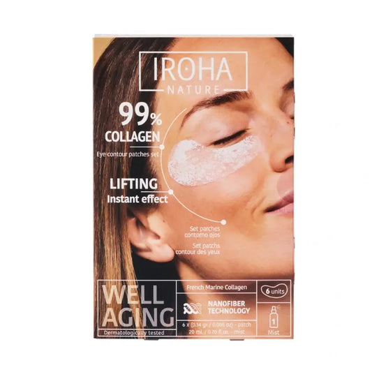 Iroha Nature 99% Kollagen Augenpflaster 6 Einheiten + Aktivierungsnebel 20 ml