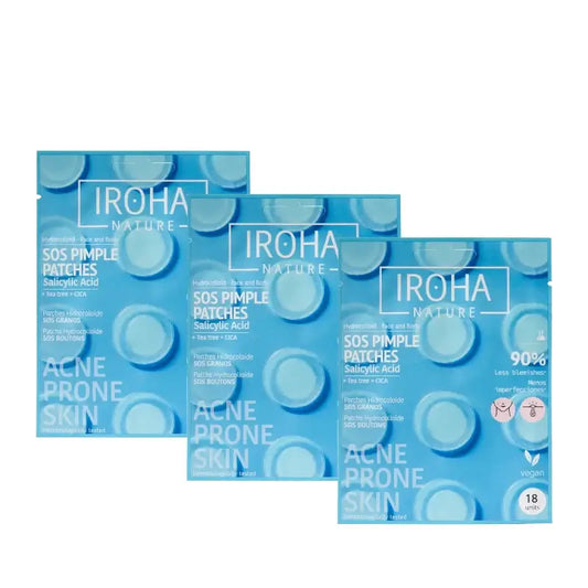 Iroha Nature SOS-Pflaster gegen Pickel mit Salicylsäure, 3er-Pack