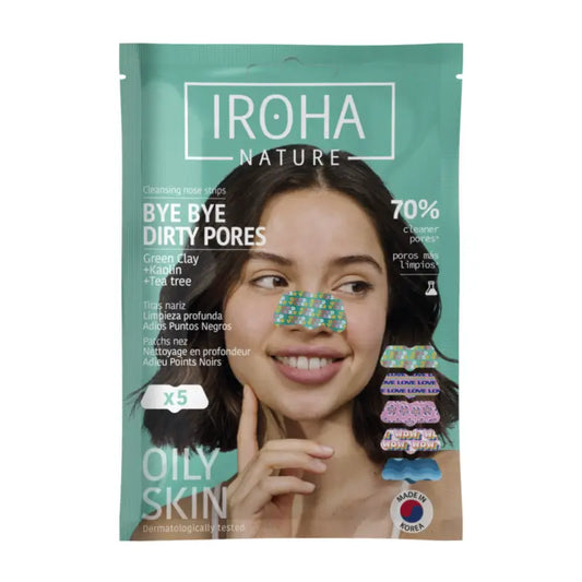 IROHA NATURE Nasenstreifen BYE BYE Dirty Pores – Tiefenreinigung (5 Stück)