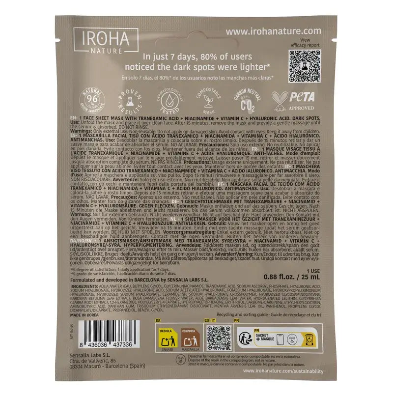 Iroha Nature Well Aging Tranexamsäure Anti-Blemish Maske , 25 ml