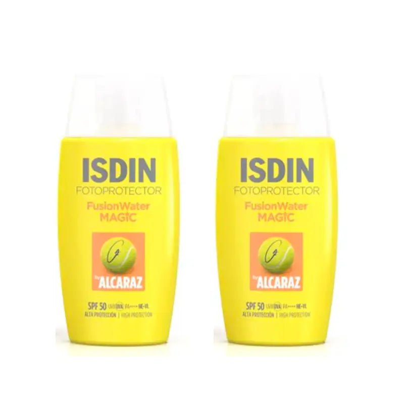 Isdin Fotoprotector Duplo Fotoprotector Fusion Wasser Magie von Alcaraz Spf50, 2 x 50 Ml