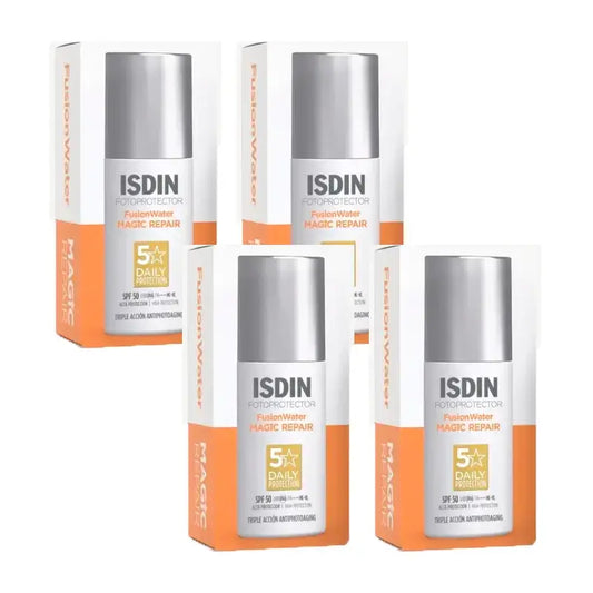 Isdin Fotoprotector Fusion Water Magic Repair SPF 50+, Packung 4 x 50 Ml