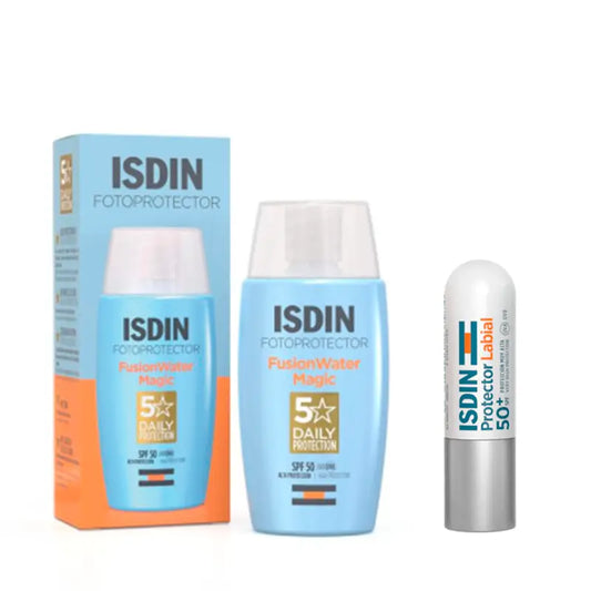 Isdin Fotoprotector Fusion Water Magic Spf 50+ Lichtschutz 50 ml + Isdin Lip Protector Spf50+ 4 Gr