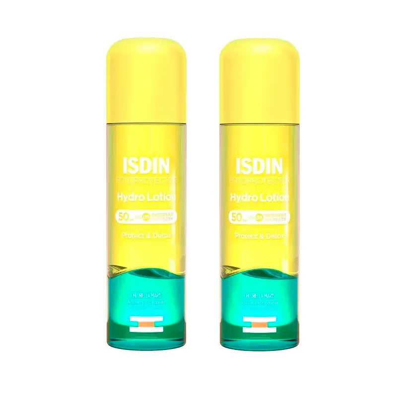 Isdin Fotoprotector Hydrolotion SPF 50+ Zweiphasiger Sonnenschutz, Packung 2 x 200 ml