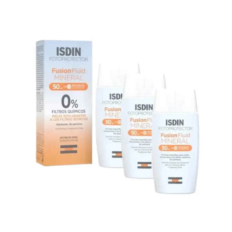 Isdin Fotoprotector Mineral Fusion Fluid Spf 50+, 3X50 Ml