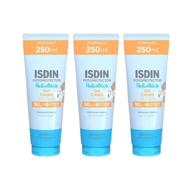 Isdin Fotoprotector Pädiatrie nasse Haut Gel-Creme Spf 50+, 3X250 Ml