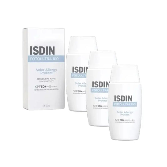 Isdin Fotoultra 100 Solar Allergie Allergie Fusion Fluid Spf50+, 3X50 Ml
