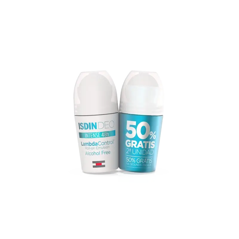 Isdin Lambda Control Duplo Deodorant Roll-On Emulsion Alkoholfrei 2 x 50 Ml