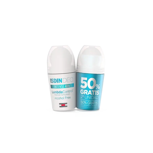 Isdin Lambda Control Duplo Deodorant Roll-On Emulsion Alkoholfrei 2 x 50 Ml