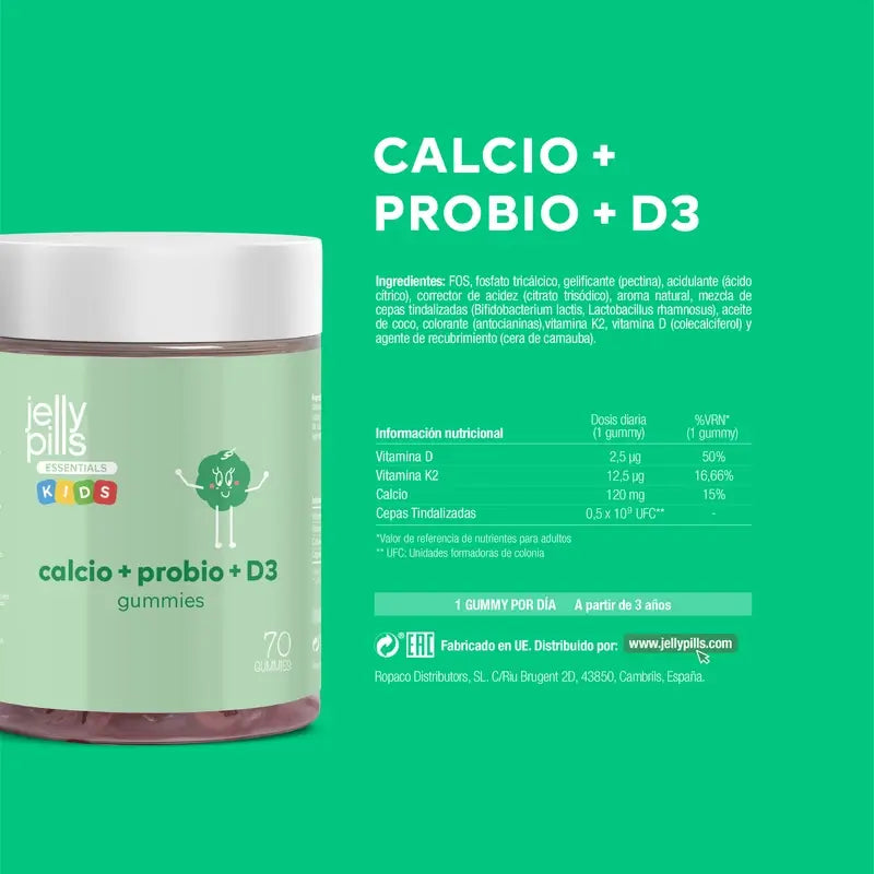 Gelee-Pillen Caclium+D3+K2+Propbio Kids , 70 Gummibärchen