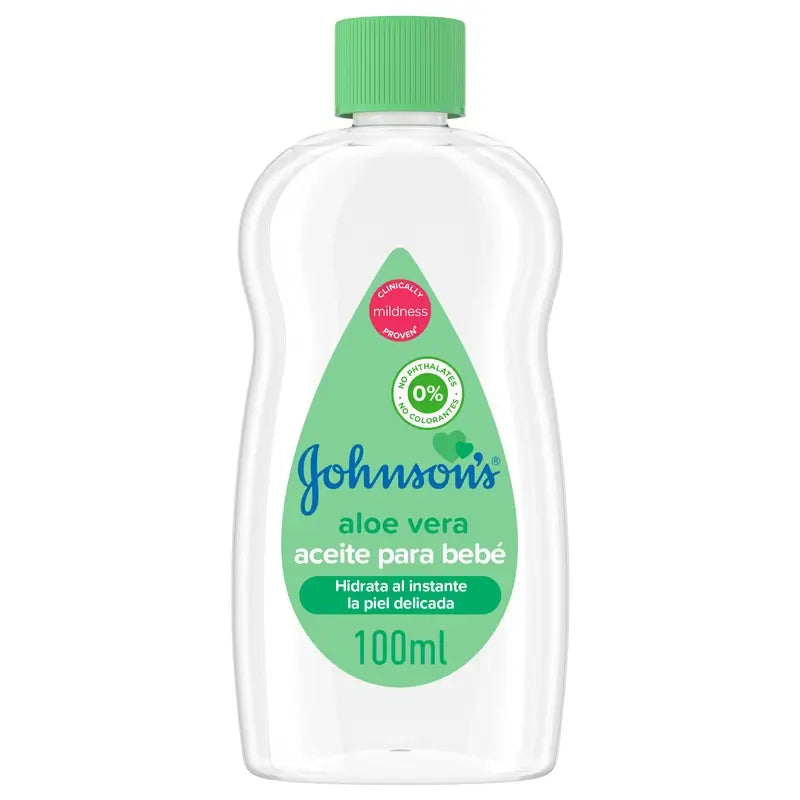 Johnson's Baby Aloe Vera Öl, spendet sofort Feuchtigkeit und nährt, 100ml