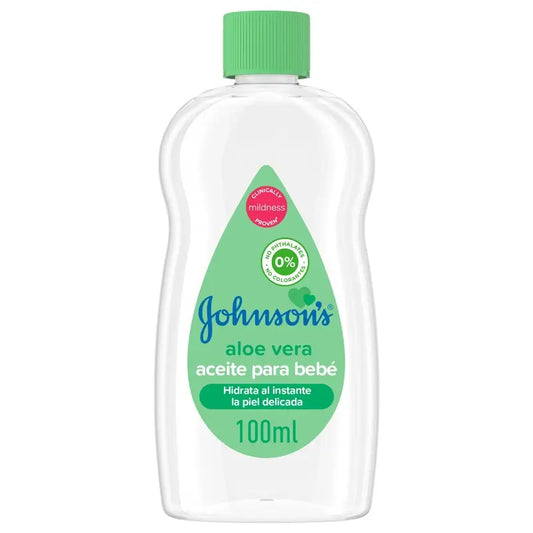 Johnson's Baby Aloe Vera Öl, spendet sofort Feuchtigkeit und nährt, 100ml