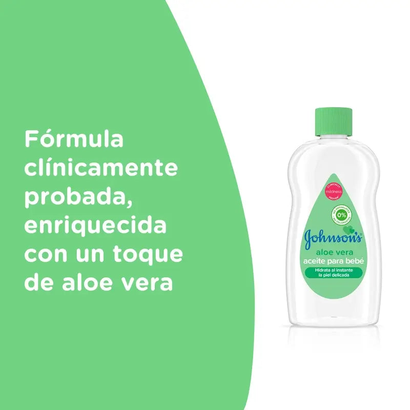 Johnson's Baby Aloe Vera Öl, spendet sofort Feuchtigkeit und nährt, 100ml