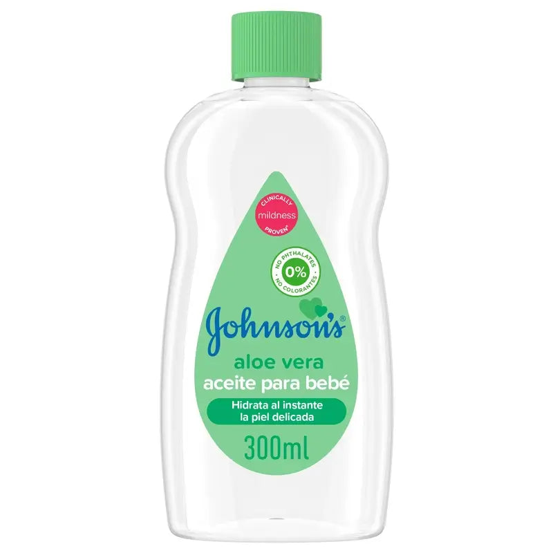 Johnson's Baby Aloe Vera Öl, spendet sofort Feuchtigkeit und nährt, 300ml