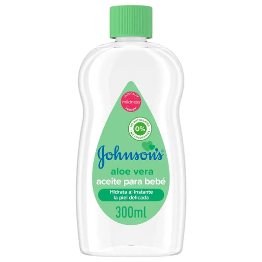 Johnson's Baby Aloe Vera Öl, spendet sofort Feuchtigkeit und nährt, 300ml