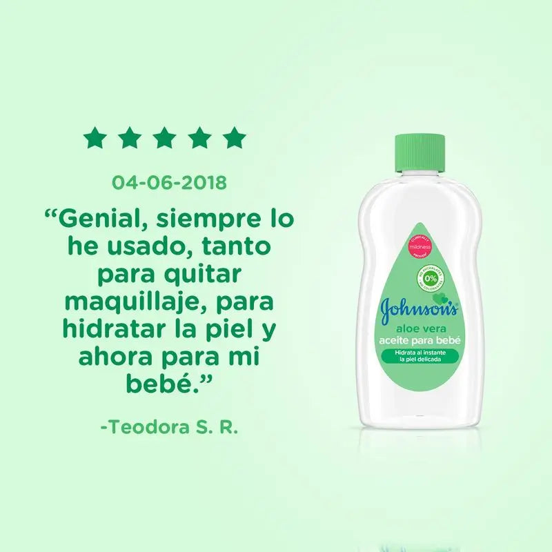 Johnson's Baby Aloe Vera Instant Feuchtigkeits- und Pflegeöl, 500ml