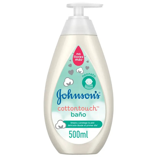 Johnson's Baby Cottontouch Badegel, für Babys und Neugeborene, feine & zarte Haut, mit reiner Baumwolle, 500 ml