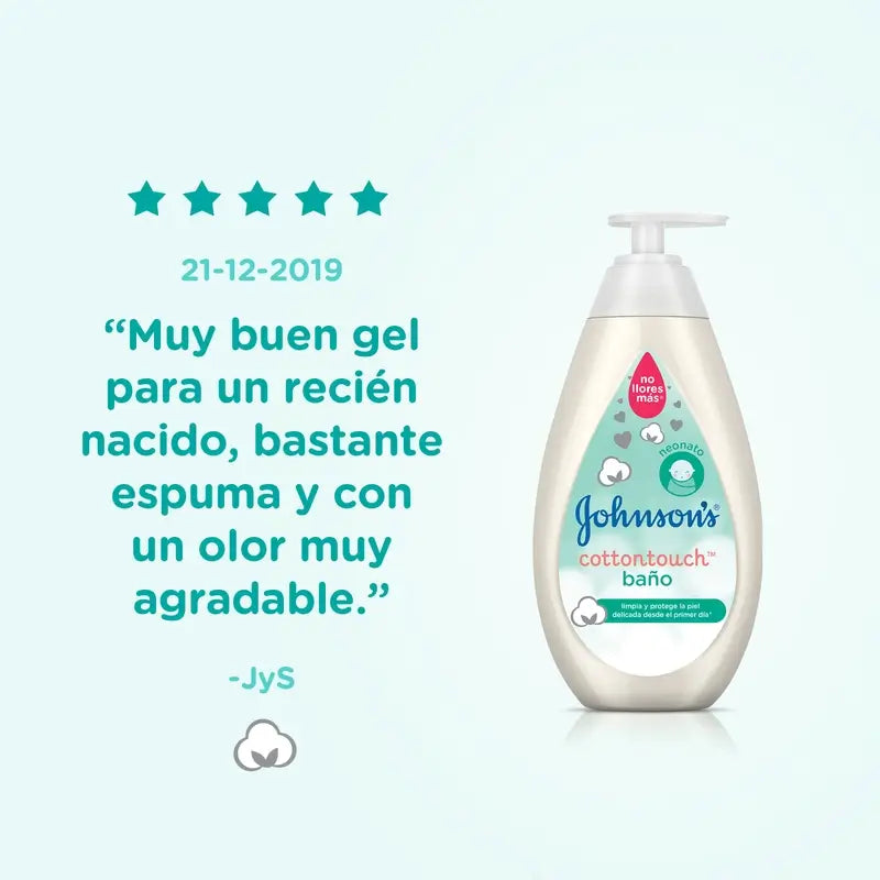 Johnson's Baby Cottontouch Badegel, für Babys und Neugeborene, feine & zarte Haut, mit reiner Baumwolle, 500 ml