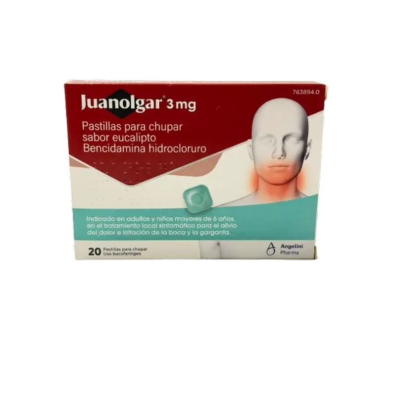 Juanolgar 3 Mg Lutschtabletten mit Eukalyptus-Geschmack, 20 Lutschtabletten