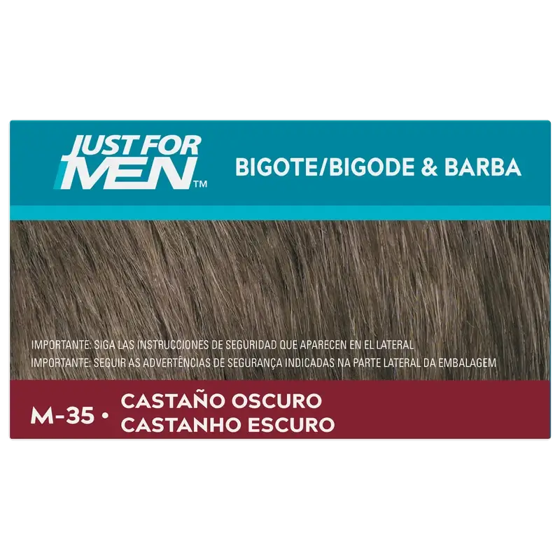 Just For Men Dunkelbrauner Schnurrbart und Bart