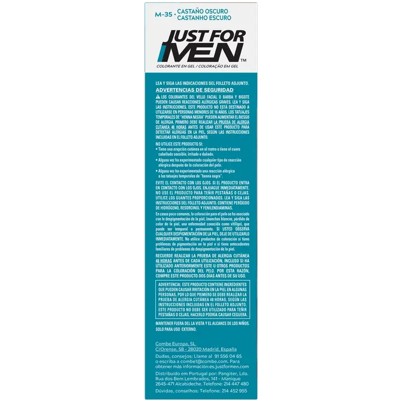 Just For Men Dunkelbrauner Schnurrbart und Bart