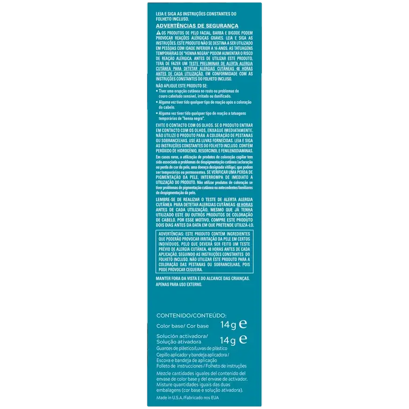 Just For Men Dunkelbrauner Schnurrbart und Bart