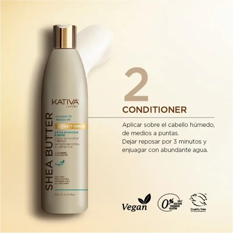 Kativa Shea Butter Kokosnuss Marula Spülung, 355 ml