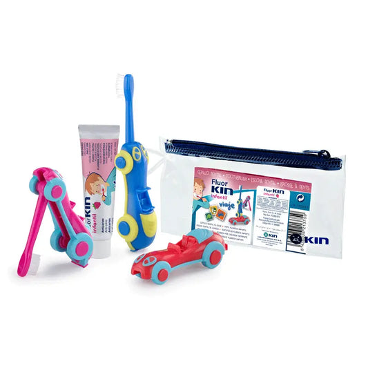 KIN Children's Car Travel Toothbrush + Toothpaste