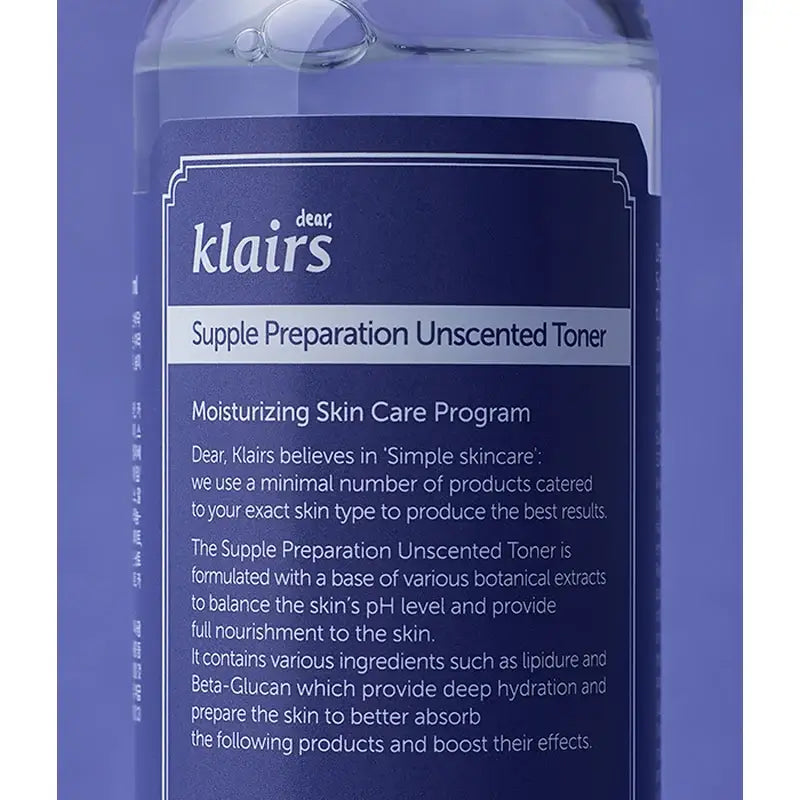 Klairs Geschmeidige Vorbereitung Unparfümiertes Gesichtswasser, 180 ml