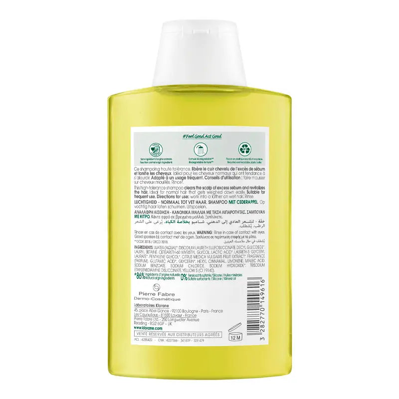 Klorane Citron Shampoo für fettiges Haar 200 Ml