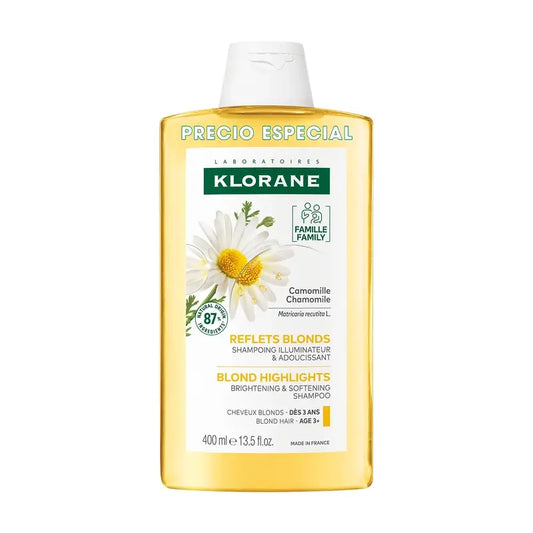 Klorane Kamille Shampoo reinigt und hellt auf, 400 ml