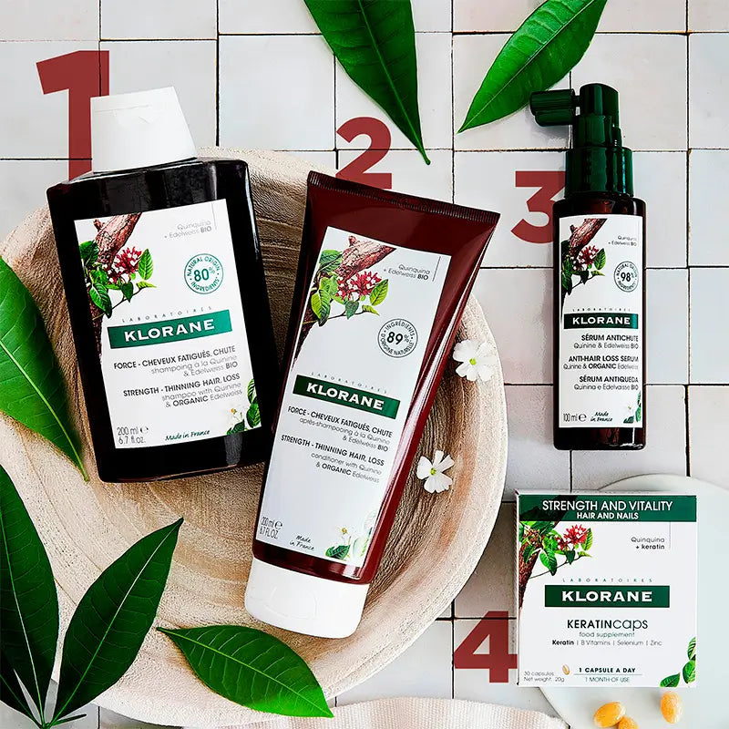 Klorane Duo Pack Chinin Shampoo mit B-Vitaminen, 2X400 ml