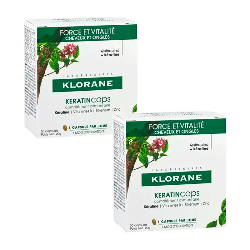 Klorane Keratincaps, Packung 2 x 30 Kapseln