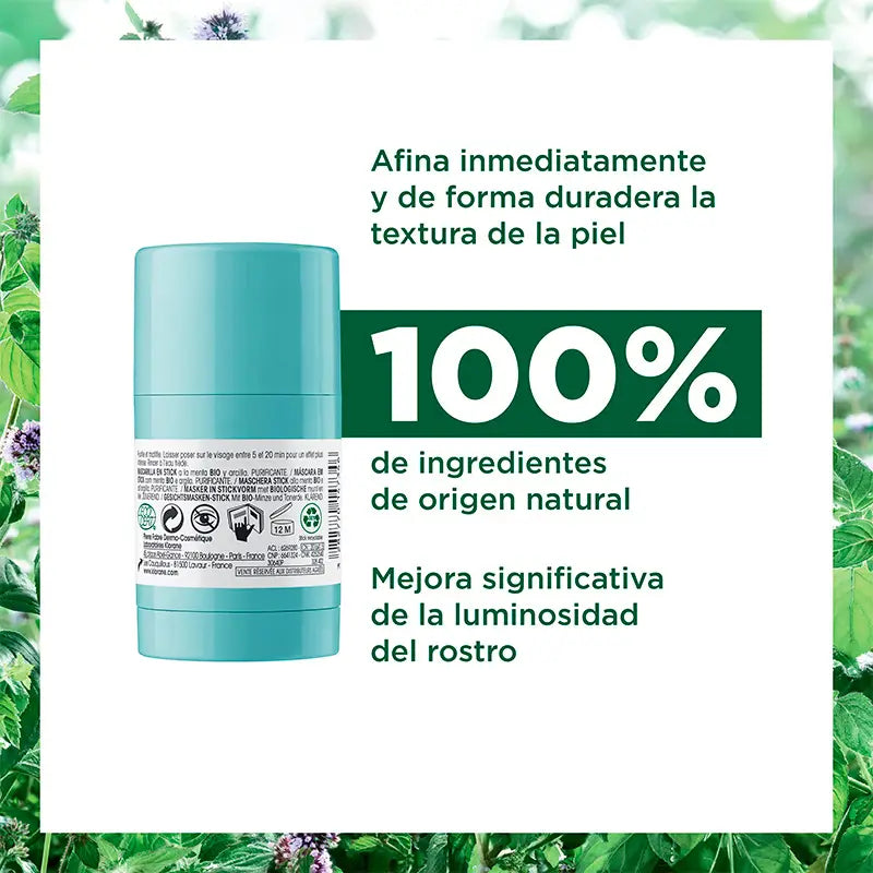 Klorane Bio Aquatische Minze und Tonerde Stick Maske 25g