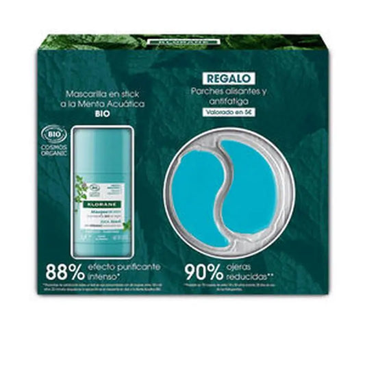 Klorane Bio Aquatic Mint Purifying Stick Mask - 50 ml + Gratis Glättungs- und Anti-Müdigkeits-Pflaster mit Kornblume