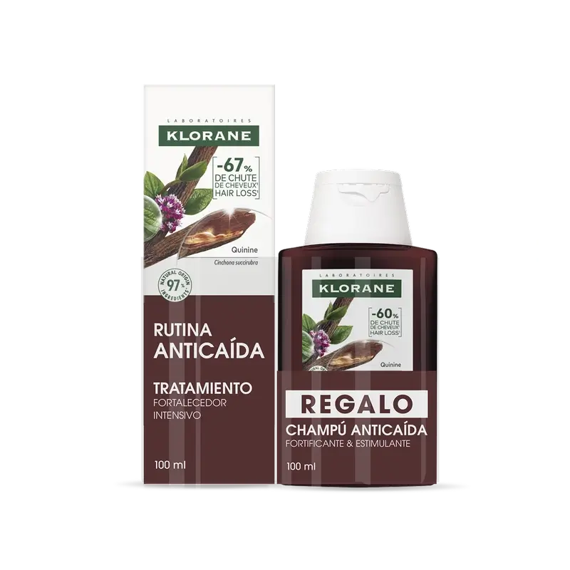 Klorane Intensive Anti-Haarausfall Behandlung Pack + Chinin Shampoo 100 ml