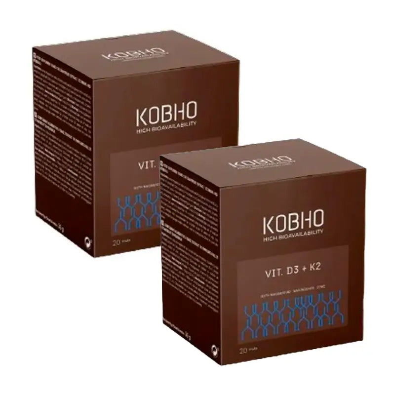 Kobho Labs Duplo Vitamin D3 + K2 Ergänzung, 2 x 20 Fläschchen