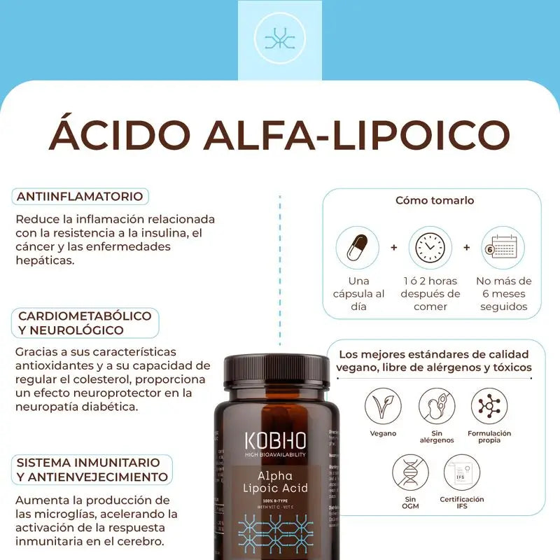Kobho Labs Alpha-Liponsäure Ergänzung, 60 Kapseln