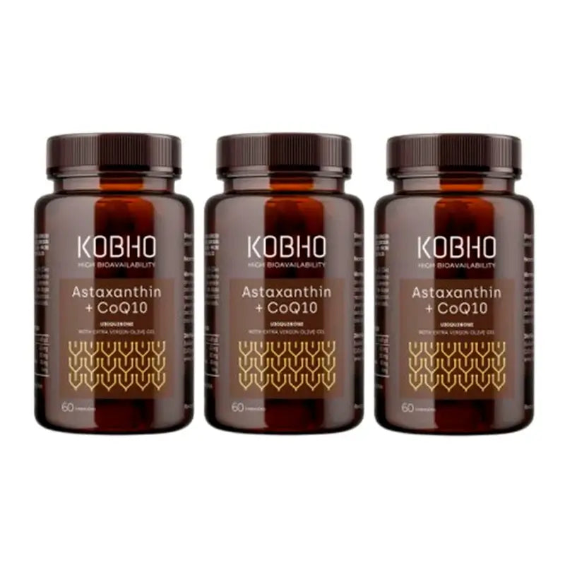 Kobho Labs Triplo Astaxanthin + Coenzym Q10 Ergänzung, 3 x 60 Kapseln
