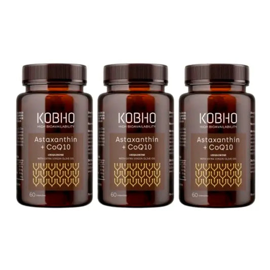 Kobho Labs Triplo Astaxanthin + Coenzym Q10 Ergänzung, 3 x 60 Kapseln