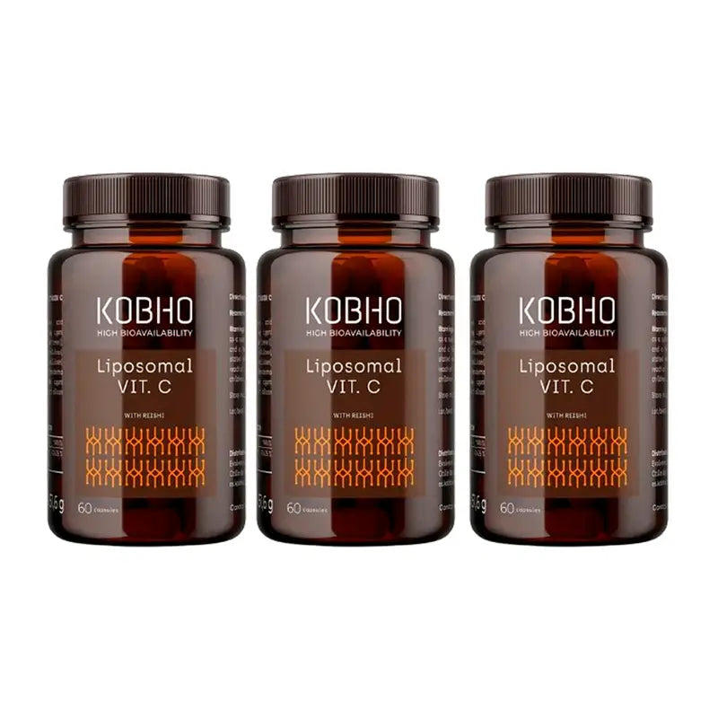 Kobho Labs Triplo Liposomales Vitamin C + Reishi Ergänzung, 3 x 60 Kapseln