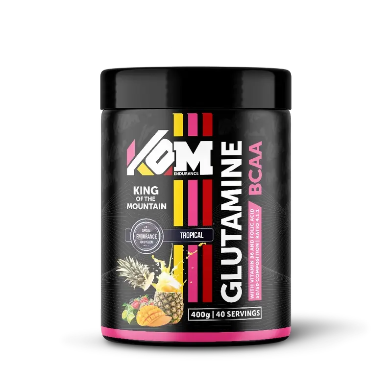 Kom Endurance Aminosäuren Sportnahrung, bcaa,s+Glutamin tropischer Geschmack 400g