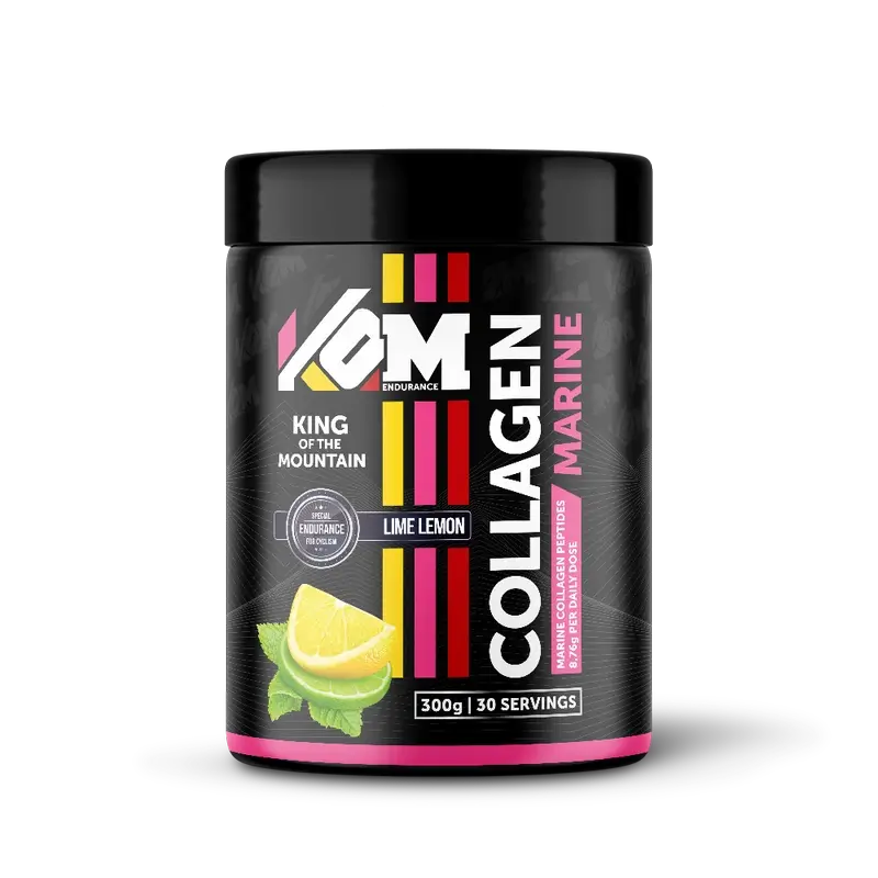 Kom Endurance Joints Sports Nutrition, 300 g Flasche mit Meereskollagen mit Zitronengeschmack.