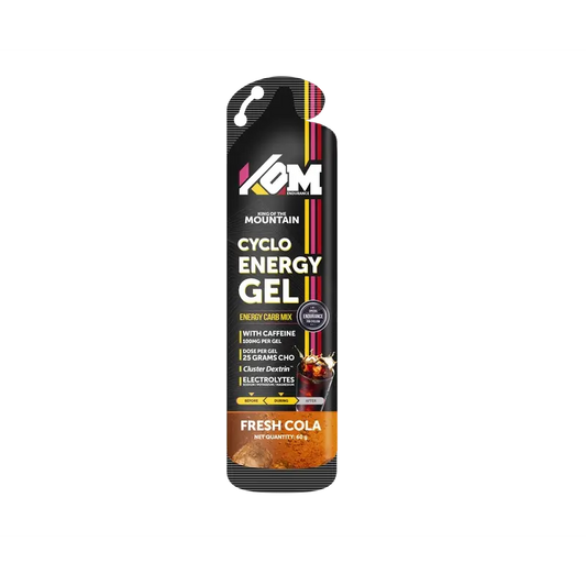 Kom Endurance Sports Nutrition Gels , Schachtel mit 18 Gels à 60g Koffein+Magnesium+Kalium Cola-Geschmack