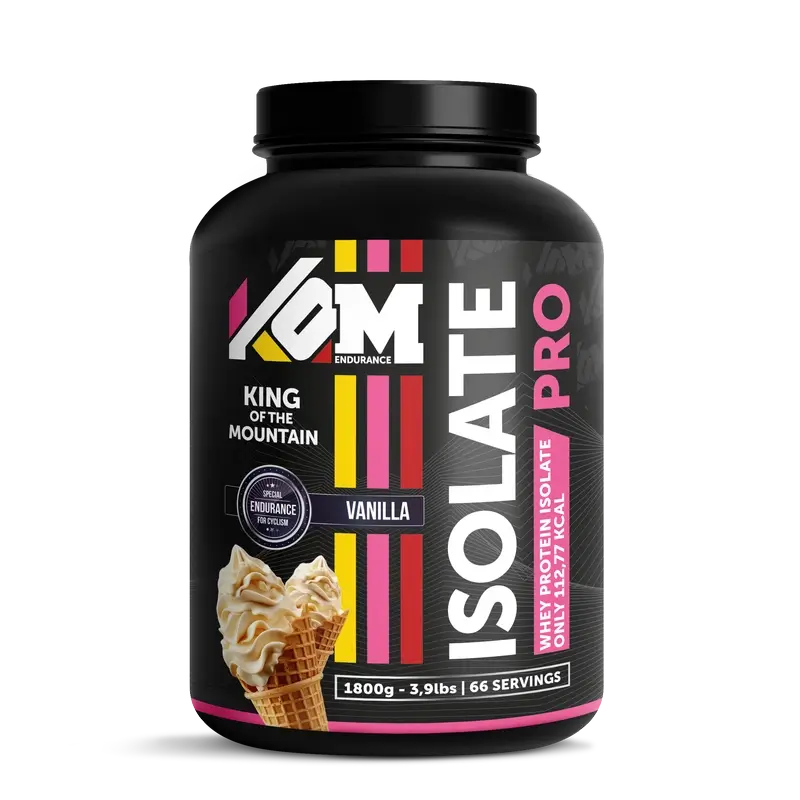 Kom Endurance Protein Sports Nutrition, 1,8kg Proteinisolat mit Vanillegeschmack im Kanister