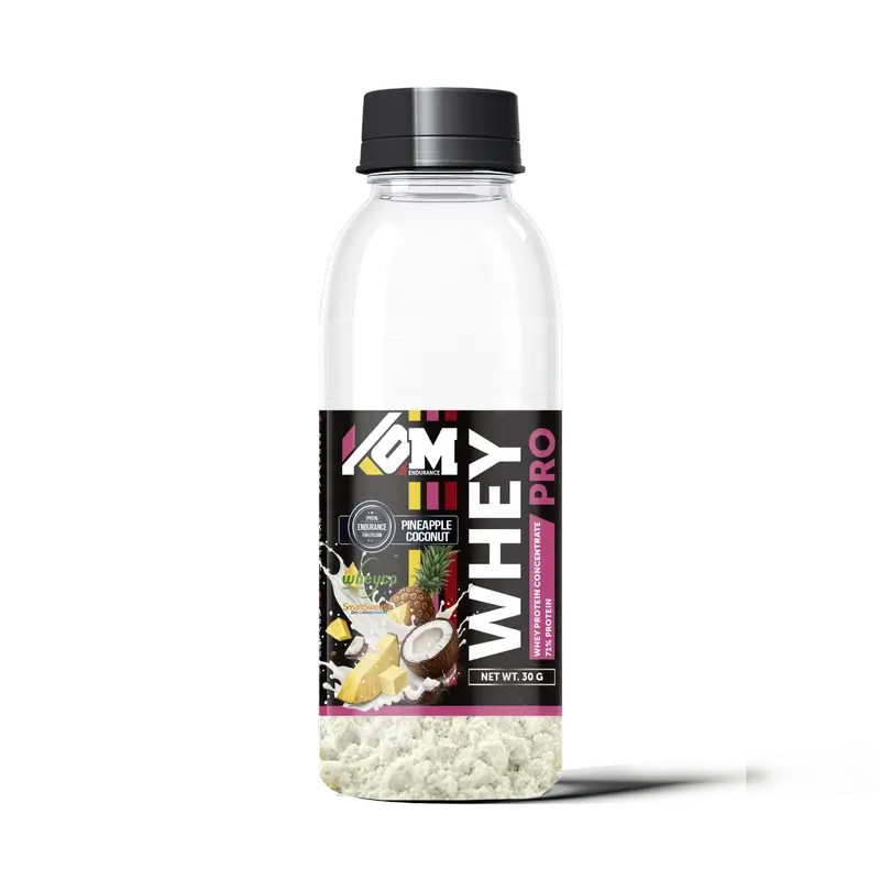 Kom Endurance Proteins Sports Nutrition , Einzeldosisflasche Molkenprotein 30g Ananas-Kokosnuss-Geschmack