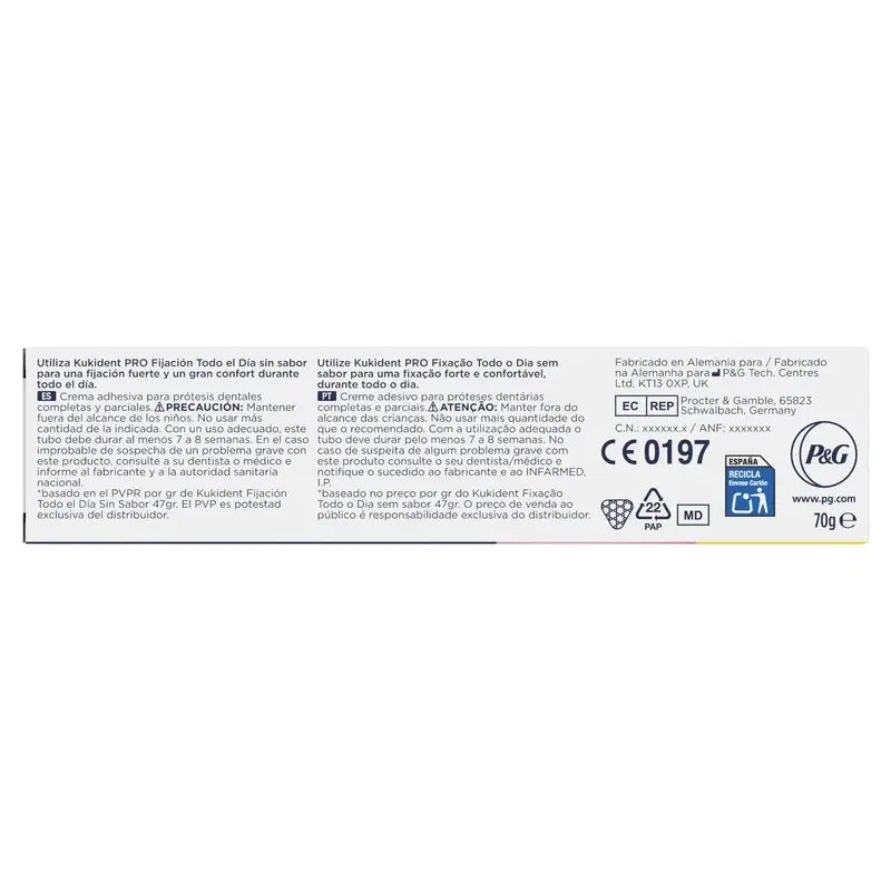 Kukident Quadruple Pro Complete Haftcreme für Zahnersatz, Neutral 4 x 70 Gr